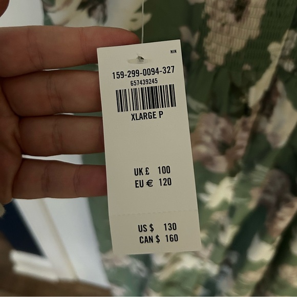 NWT Abercrombie & Fitch Camille Midi Dress in Green Floral - Petite - Picture 4 of 4